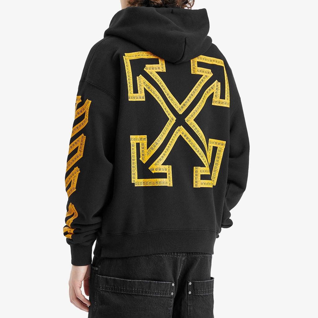Off White Men's Tape Arrow Skate Hoodie Black Citrus